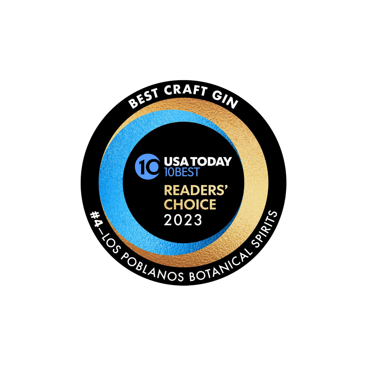 USA Today Readers' Choice Voted #4 Best Craft Gin 2023